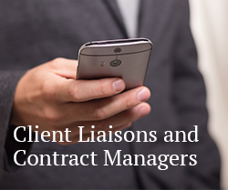 button to client liaisons and contract managers contact info