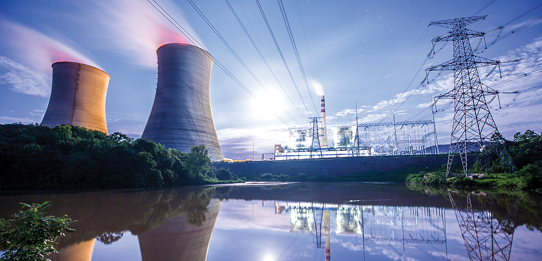 photo of power plant and power lines