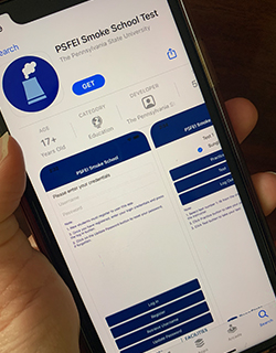 smartphone screen showing smoke school app